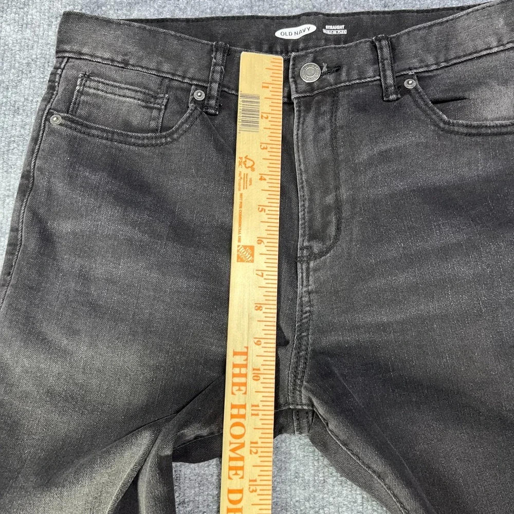 Old Navy Straight Built-in Flex Jeans Boys 16 Black Denim Zip Fly‎ - 32X28.5